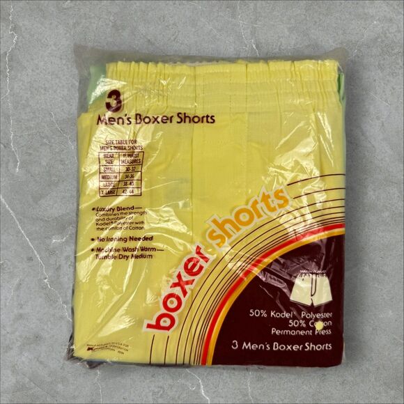 Vintage 80's Kmart Permanent Press Boxer Shorts Luxury Blend 3 Pack - Large - Picture 1 of 3